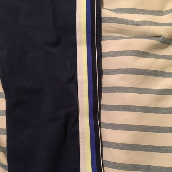 ATHLETA GIRL Navy leggings with stripes! - Picture 3 of 4